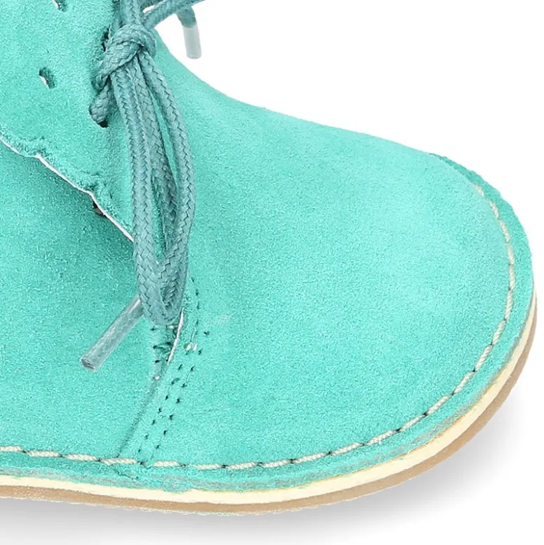 Botita Safari bebé osito con suela SUPER FLEXIBLE en piel serraje en colores pasteles.