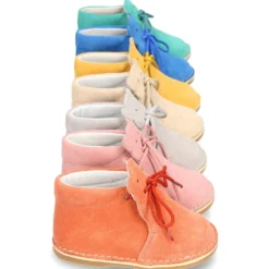 Botita Safari bebé osito con suela SUPER FLEXIBLE en piel serraje en colores pasteles.