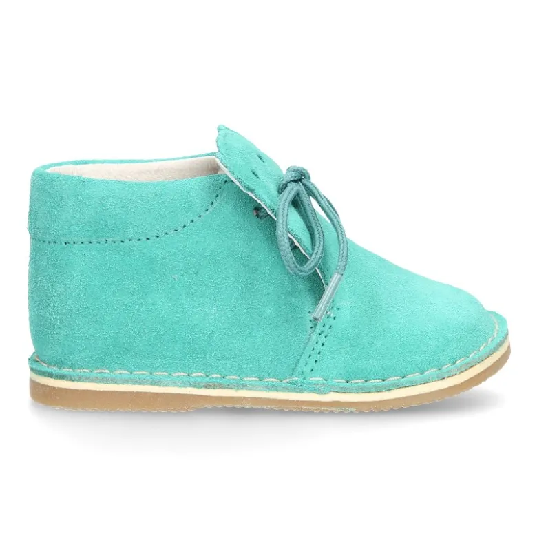 Botita Safari bebé osito con suela SUPER FLEXIBLE en piel serraje en colores pasteles.