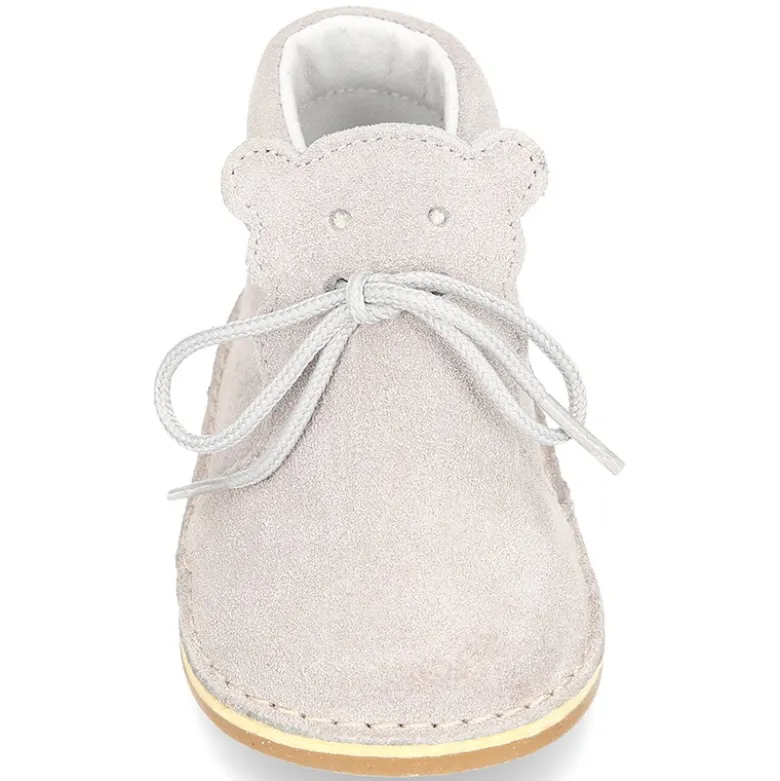 Botita Safari bebé osito con suela SUPER FLEXIBLE en piel serraje en colores pasteles.