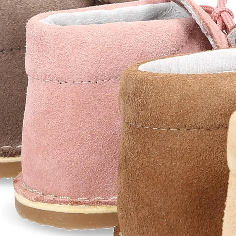 Botita safari bebé osito con suela súper flexible en piel serraje