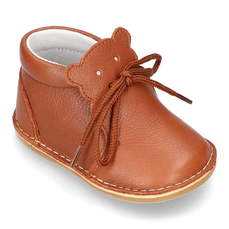Botita Safari bebé OSITO con suela SUPER FLEXIBLE en piel napa extra suave.