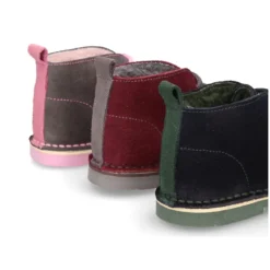 Botita safari niños cordones con BORREGO interior en piel serraje.