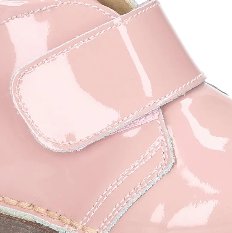 Botita safari niños sin cordones en piel CHAROL.