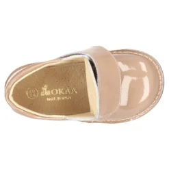 Botita safari niños sin cordones en piel CHAROL.