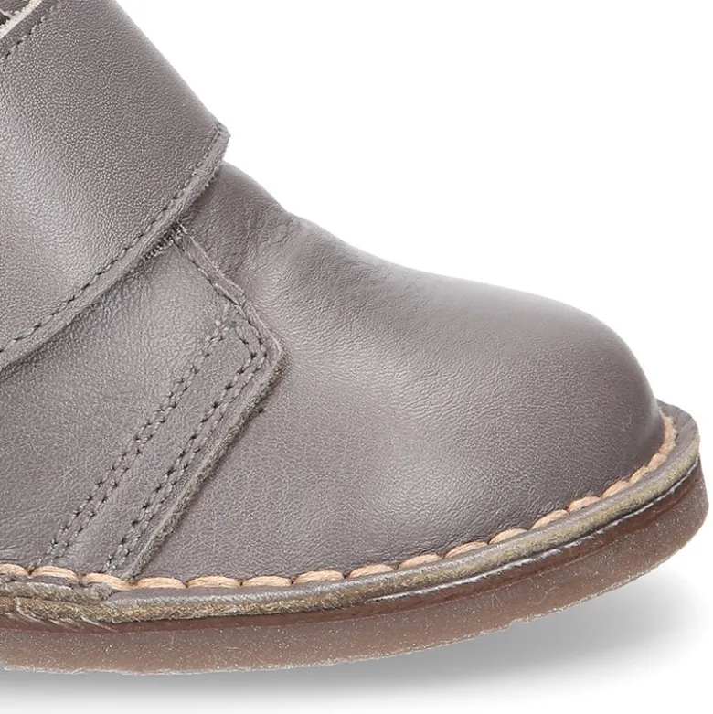 Botita safari niños sin cordones con BORREGO interior en piel EXTRA SUAVE.