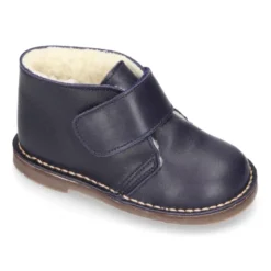 Botita safari niños sin cordones con BORREGO interior en piel EXTRA SUAVE.