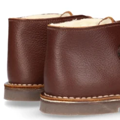 Botita safari niños sin cordones con BORREGO interior en piel CUERO.