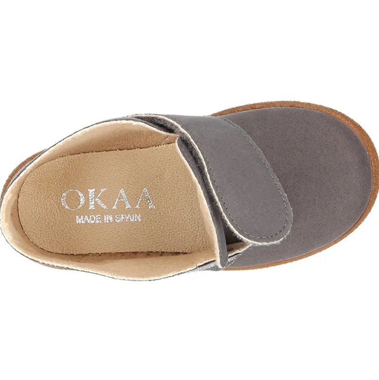 Botitas casual niño sin cordones en piel Serratex encerado.