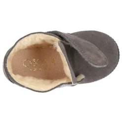 Botitas tipo bamba con BORREGO y sin cordones en piel Serraje en colores otoñales.