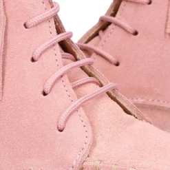 Botita tipo MOHICANA niña con cordones y flecos en piel serraje ROSA.
