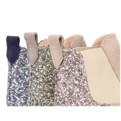 Botín niña con elástico y talonera en GLITTER MELANGE.