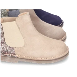 Botín niña con elástico y talonera en GLITTER MELANGE.