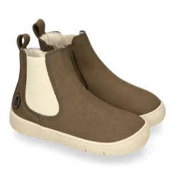 Botín niños BAREFOOT Okaa Flex con elástico y cremallera lateral.