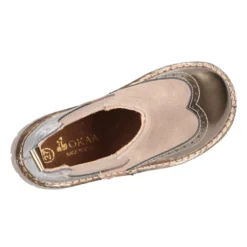Botín niños en piel combinado con elástico y suela gruesa.