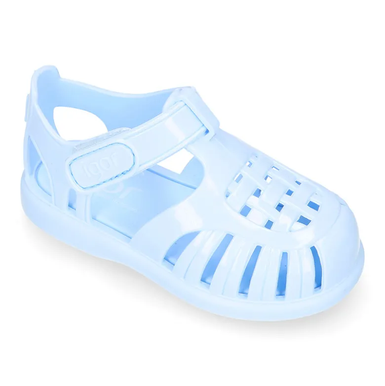 Cangrejera clásica niños en colores gloss con cierre adherente para Playa y Piscina.