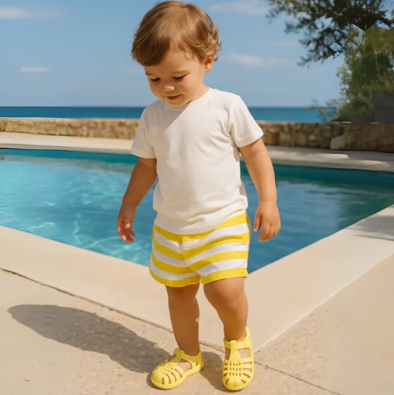 Cangrejera clásica niños nuevos colores SÓLIDOS con cierre adherente para Playa y Piscina.