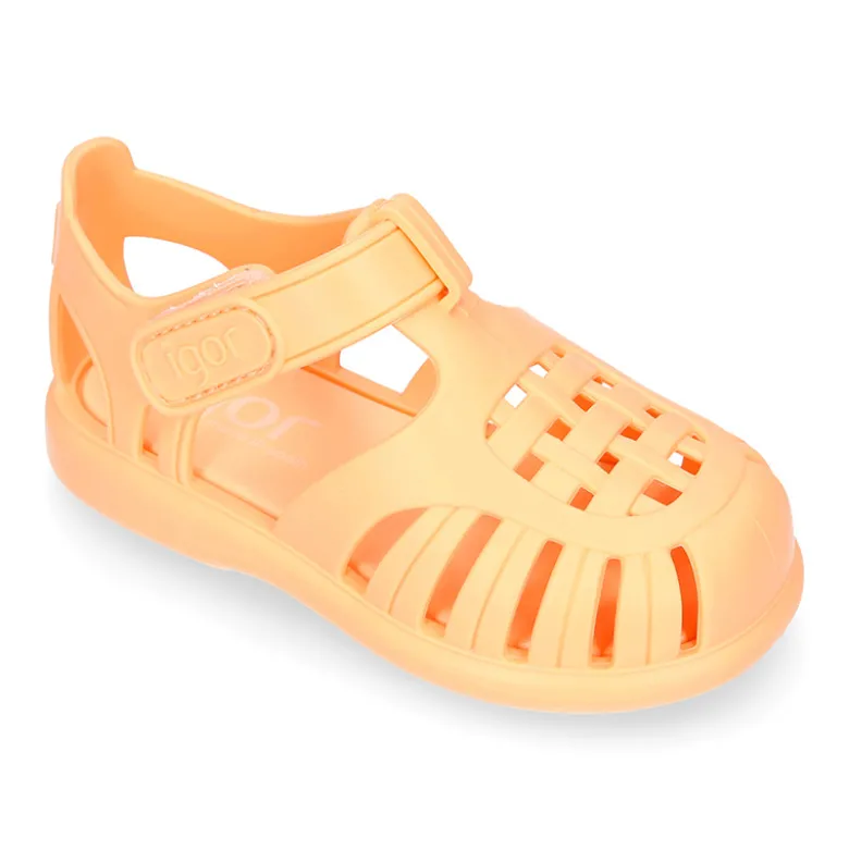 Cangrejera clásica niños nuevos colores SÓLIDOS con cierre adherente para Playa y Piscina.