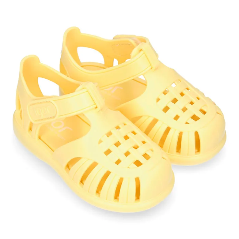 Cangrejera clásica niños nuevos colores SÓLIDOS con cierre adherente para Playa y Piscina.