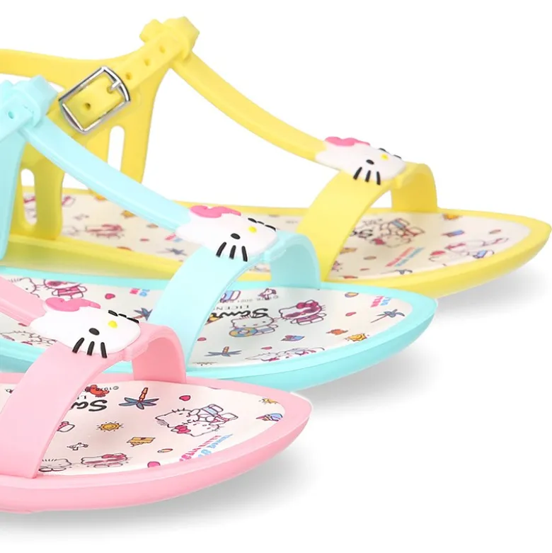 Cangrejera niña tipo sandalia con HELLO KITTY para Playa y Piscina.