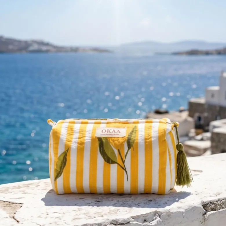 Colección Lemon Breeze Mediterráneo – Tote Bag + Neceseres Acolchados