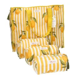 Colección Lemon Breeze Mediterráneo – Tote Bag + Neceseres Acolchados