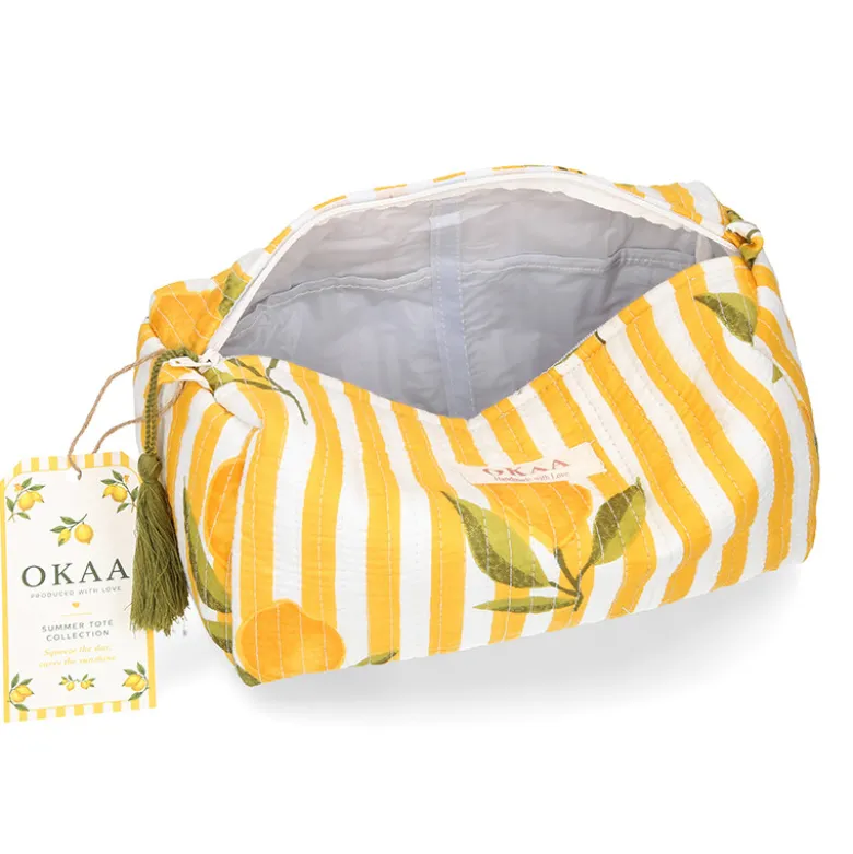 Colección Lemon Breeze Mediterráneo – Tote Bag + Neceseres Acolchados