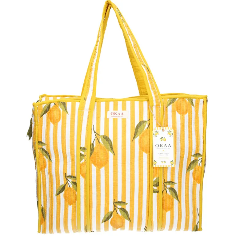 Colección Lemon Breeze Mediterráneo – Tote Bag + Neceseres Acolchados