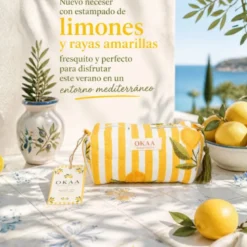 Colección Lemon Breeze Mediterráneo – Tote Bag + Neceseres Acolchados