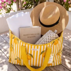 Colección Lemon Breeze Mediterráneo – Tote Bag + Neceseres Acolchados