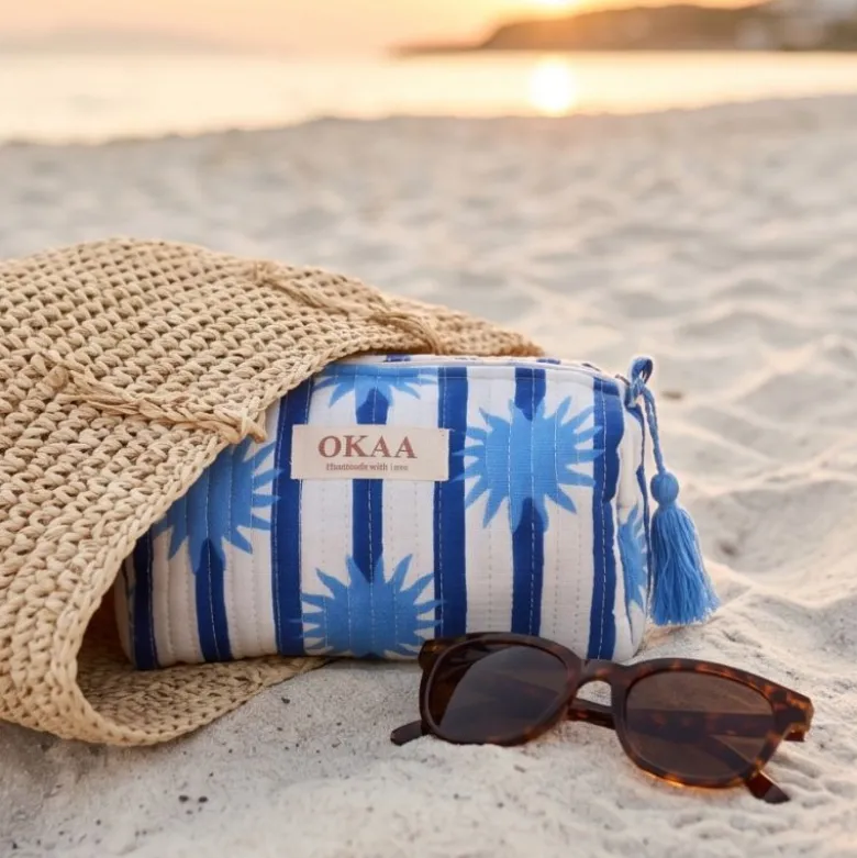Colección Sunshine Blue Mediterráneo – Tote Bag + Neceseres Acolchados