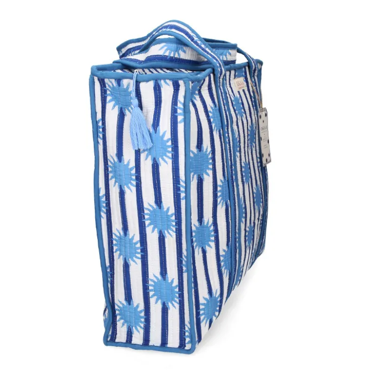 Colección Sunshine Blue Mediterráneo – Tote Bag + Neceseres Acolchados