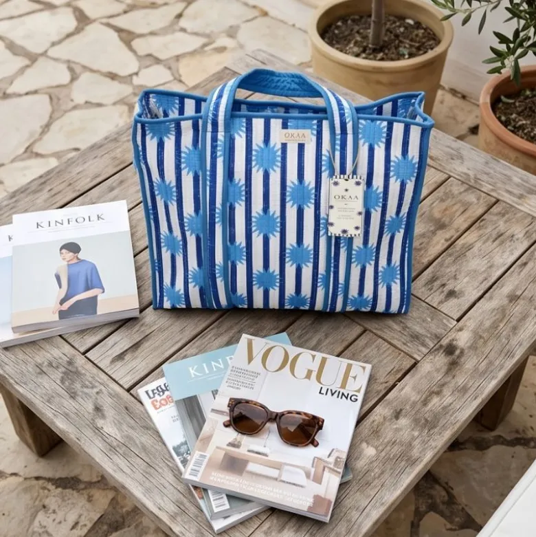 Colección Sunshine Blue Mediterráneo – Tote Bag + Neceseres Acolchados