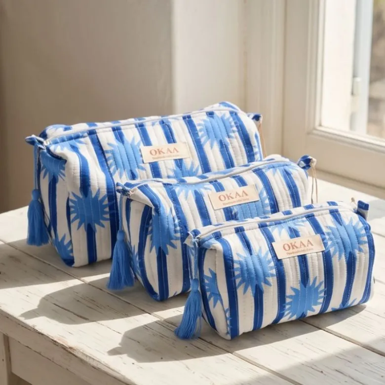 Colección Sunshine Blue Mediterráneo – Tote Bag + Neceseres Acolchados