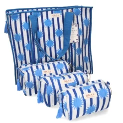 Colección Sunshine Blue Mediterráneo – Tote Bag + Neceseres Acolchados