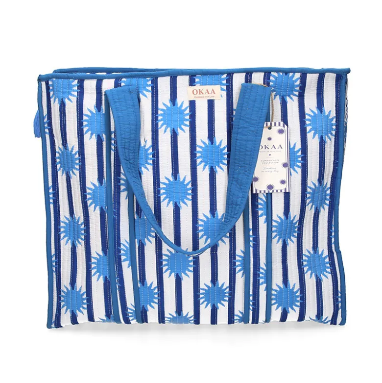 Colección Sunshine Blue Mediterráneo – Tote Bag + Neceseres Acolchados