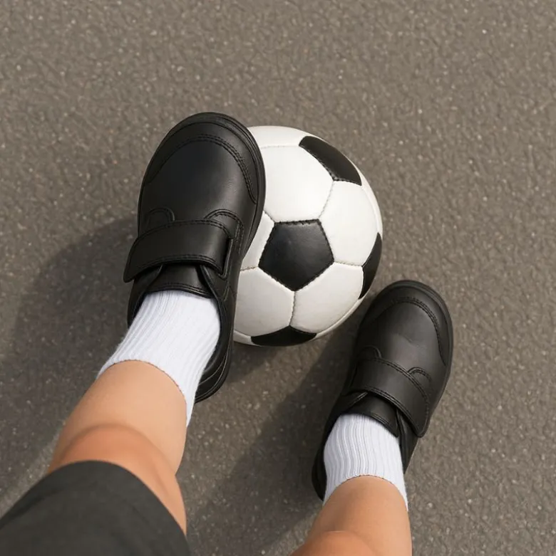 Colegial niños tipo Blucher sin cordones y con puntera reforzada en piel lavable.