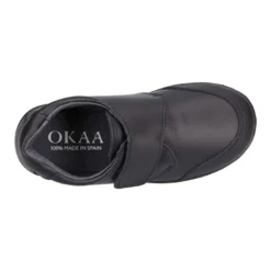 Colegial niño tipo blucher sin cordones y con puntera reforzada en piel lavable.