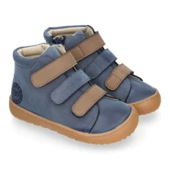 Deportiva alta niños BAREFOOT Okaa Flex sin cordones y cremallera.
