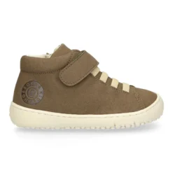 Deportiva alta niños BAREFOOT Okaa Flex con cordones elásticos y cremallera.