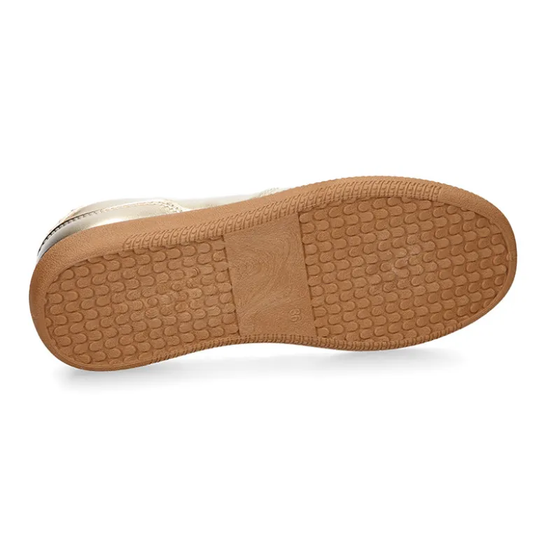 Deportiva moda mujer con cordones en color oro