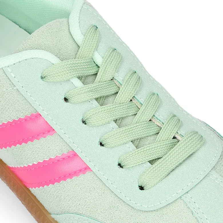 Deportiva moda mujer con cordones en color aguamarina.