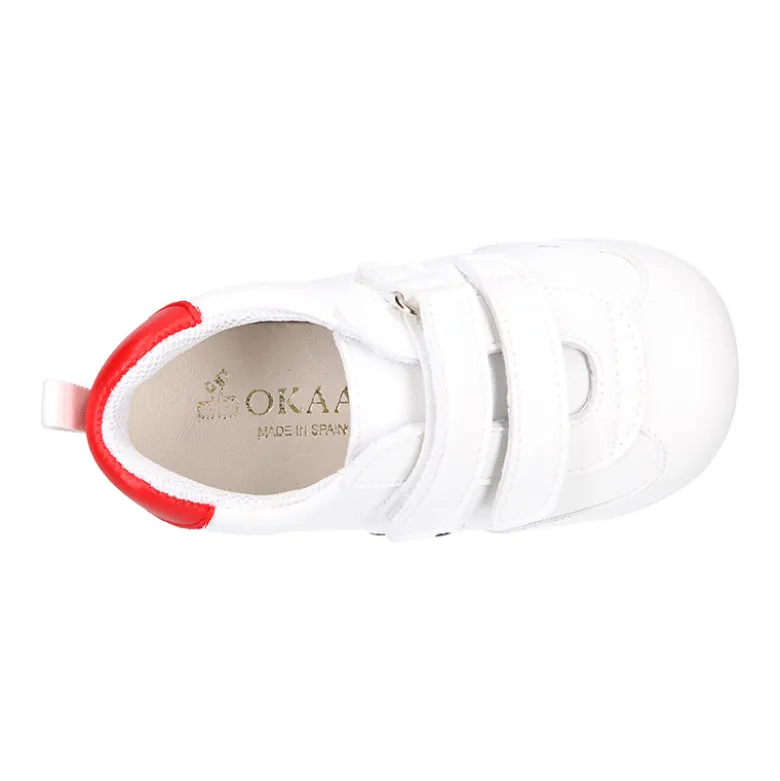 Deportiva niño OKAA FLEX sin cordones y drop cero en color Blanco.