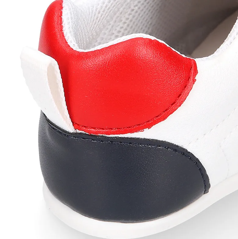 Deportiva niño OKAA FLEX sin cordones y drop cero en color Blanco.