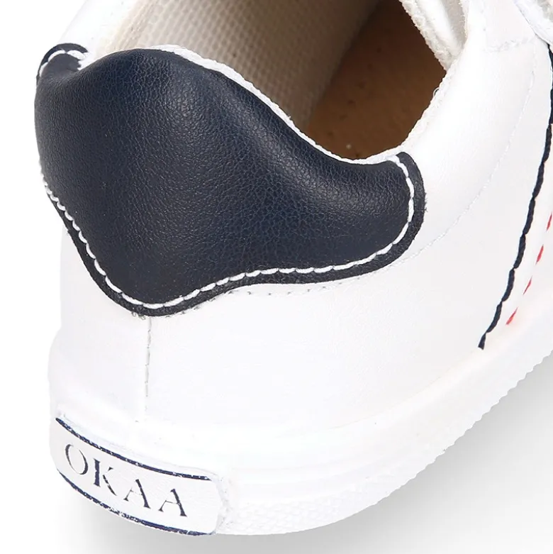 Deportiva niño OKAA FLEX sin cordones en color Blanco.