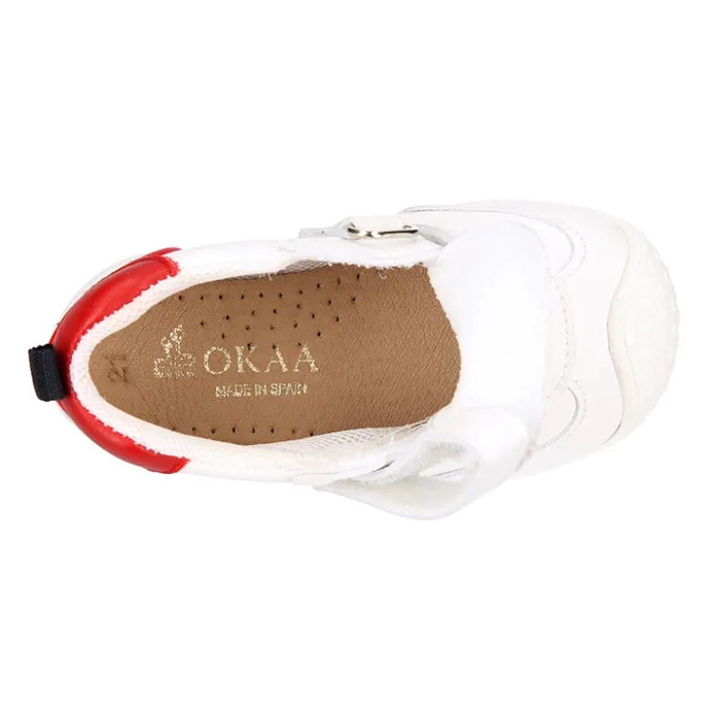 Deportiva niño OKAA FLEX sin cordones y puntera en color Blanco.