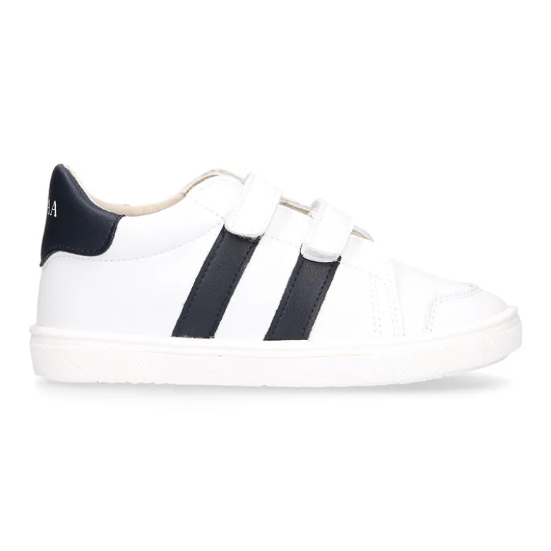 Deportiva niños colegial Okaa Flex rayas laterales. Modelo RESPETUOSO.
