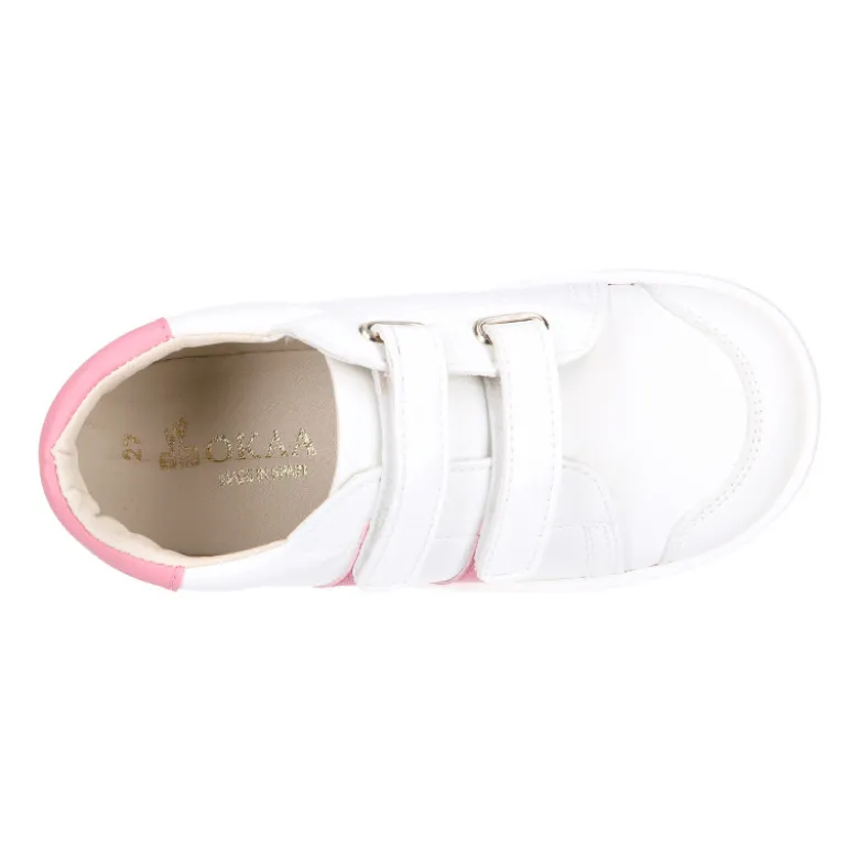 Deportiva niños colegial Okaa Flex rayas laterales. Modelo RESPETUOSO.