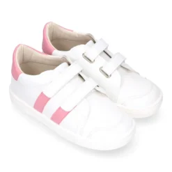 Deportiva niños colegial Okaa Flex rayas laterales. Modelo RESPETUOSO.