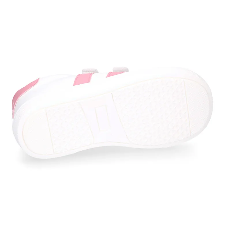 Deportiva niños colegial Okaa Flex rayas laterales. Modelo RESPETUOSO.